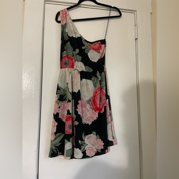 Alice & Olivia Floral One shoulder silk mini dress Size Small - Picture 4 of 9